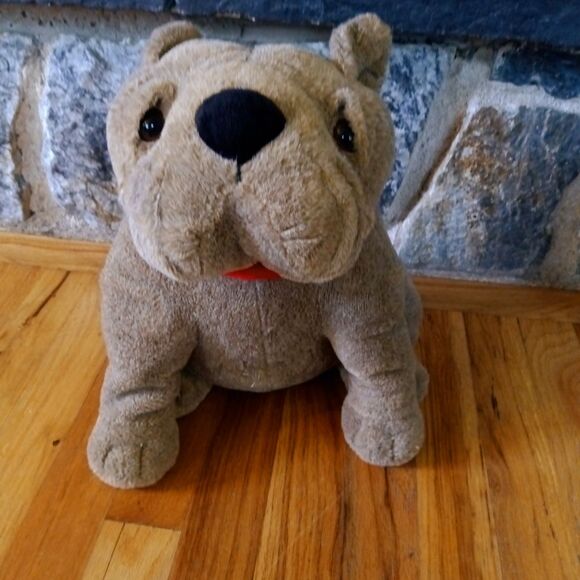 DanDee Collectors 14" Bulldog Brown Plush Stuffed Animal Toy (heart missing) - Picture 7 of 7